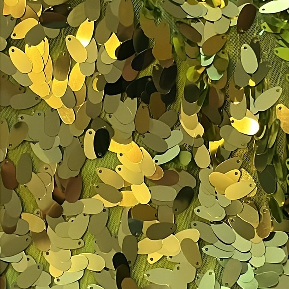 Lime Neon Green Shimmer Sequin/Scale Rave Coat Duster NWT - Picture 4 of 4